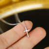 Minimal Cross Sterling Silver 925 Necklace