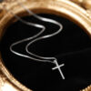 Minimal Cross Sterling Silver 925 Necklace