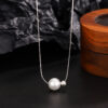 Minimal Pearl & Silver Bead S925 Necklace