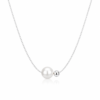 Minimal Pearl & Silver Bead S925 Necklace