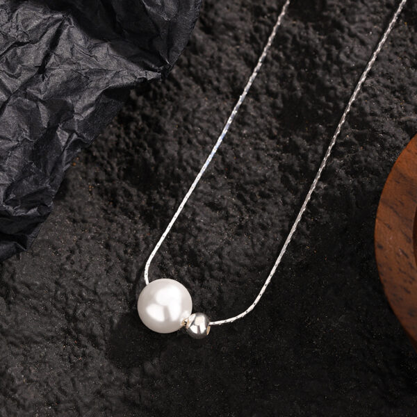 Minimal Pearl & Silver Bead S925 Necklace